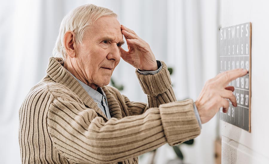 A senior trying to remember something