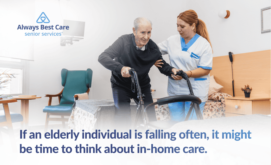 An infographic highlighting how to prevent falls in the elderly