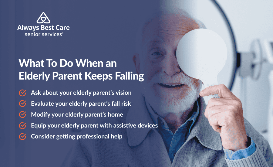 An infographic highlighting what to do when an elderly person keeps falling