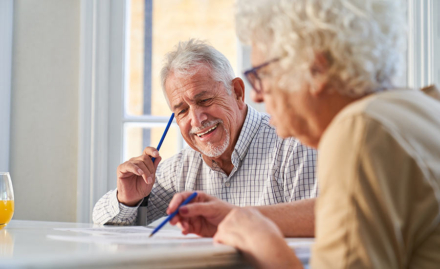 Two dementia patients engaging in a drawing activity