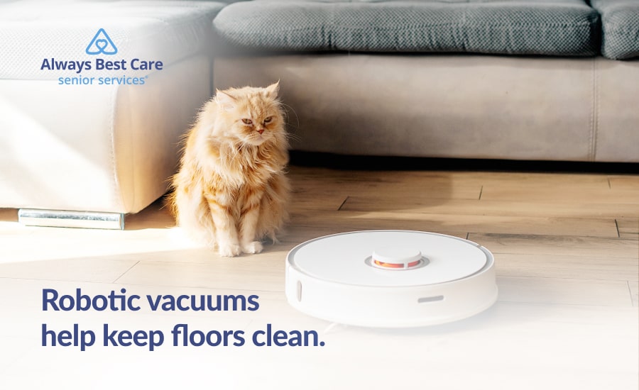 An infographic highlighting the importance of robot vacuums for seniors