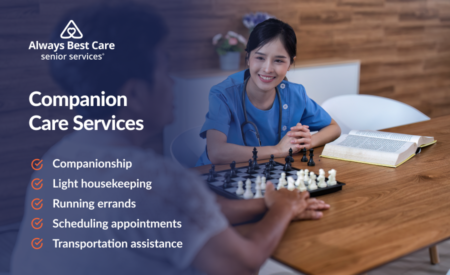 An infographic highlighting companion care services