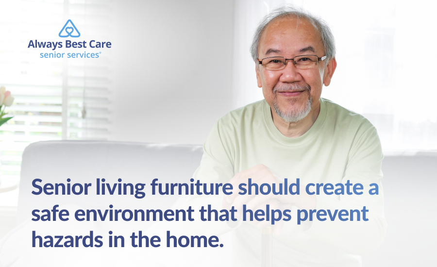 An infographic highlighting the benefits of senior living furniture for safety and comfort