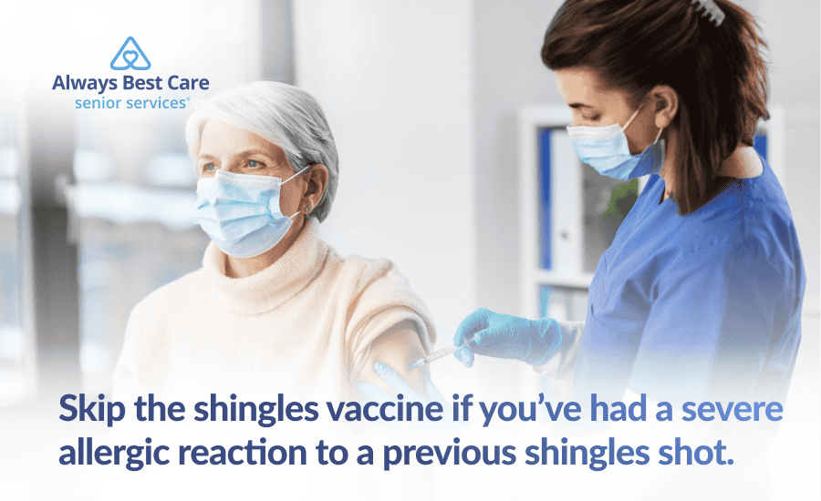 An infographic highlighting who shouldn’t get the shingles vaccine